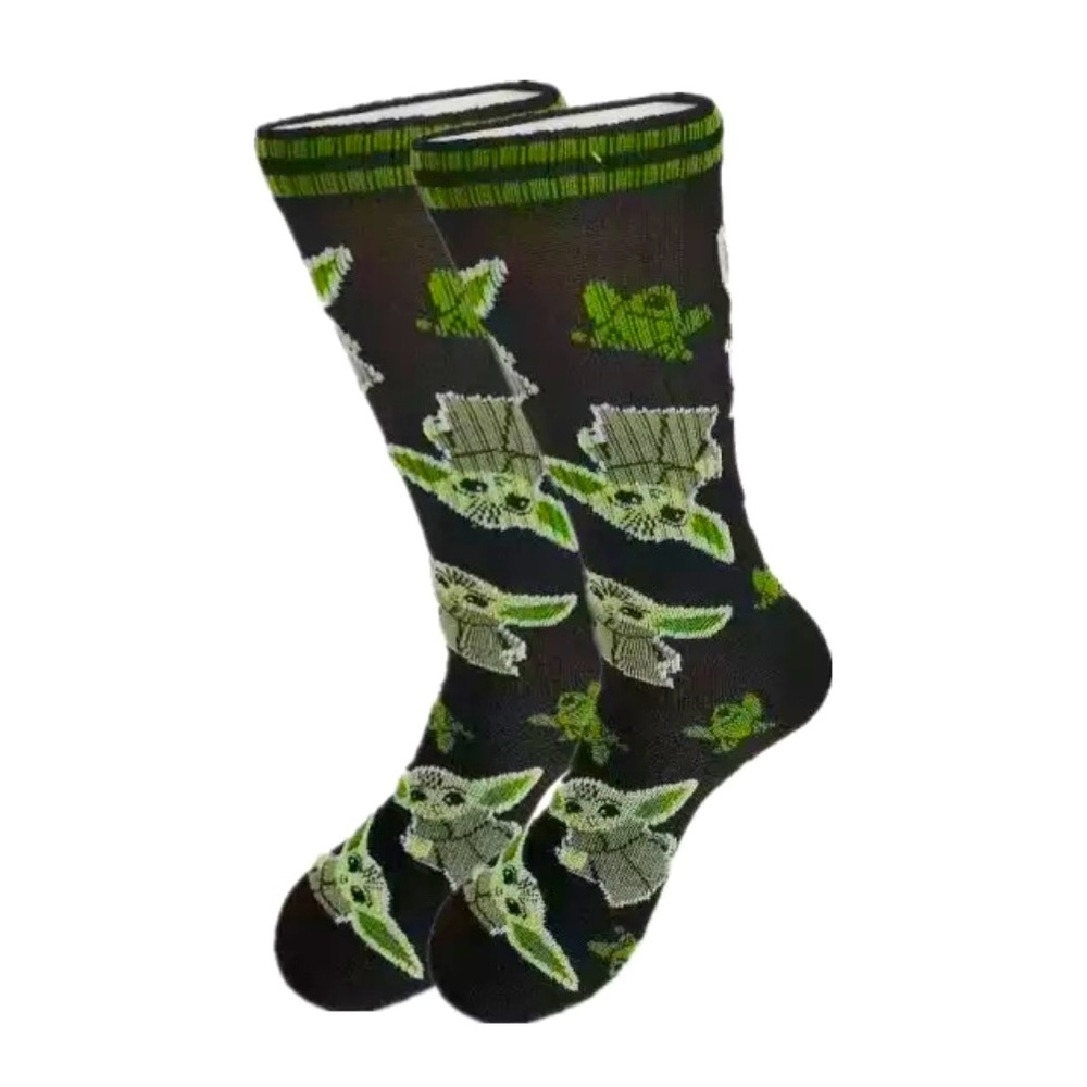 Baby Yoda all over ribbed crew socks